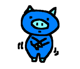 The Blue Pig of Happiness sticker #6249116