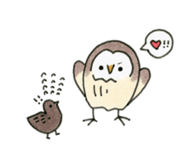 Hand-painted Owl's sticker #6249853