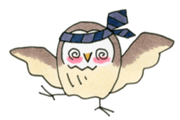 Hand-painted Owl's sticker #6249855