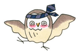 Hand-painted Owl's sticker #6249855