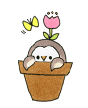 Hand-painted Owl's sticker #6249873