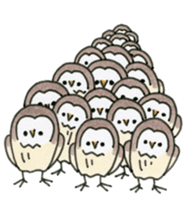 Hand-painted Owl's sticker #6249877