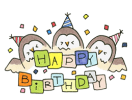 Hand-painted Owl's sticker #6249879