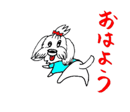 Maltese dog "Taro" mutters daily! sticker #6252644