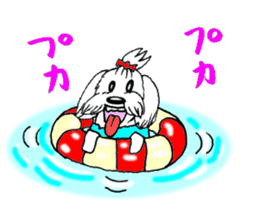 Maltese dog "Taro" mutters daily! sticker #6252667