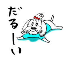 Maltese dog "Taro" mutters daily! sticker #6252679