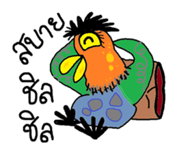 Hippie rooster happy sticker #6255270