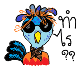 Hippie rooster happy sticker #6255284