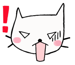 The cat white deadpan sticker #6255419