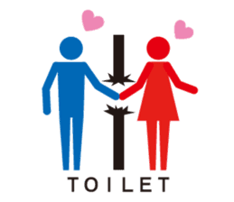 Toilet red and blue sticker #6256096