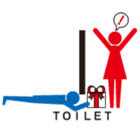 Toilet red and blue sticker #6256104