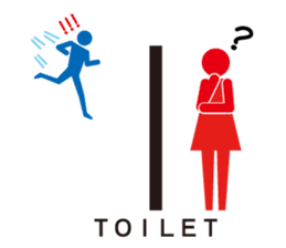 Toilet red and blue sticker #6256113