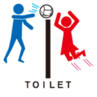 Toilet red and blue sticker #6256118