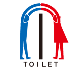 Toilet red and blue sticker #6256121