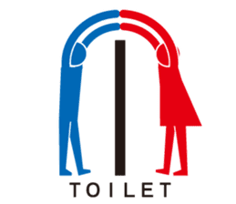 Toilet red and blue sticker #6256121