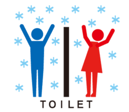 Toilet red and blue sticker #6256123