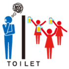 Toilet red and blue sticker #6256125