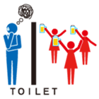 Toilet red and blue sticker #6256125