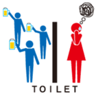 Toilet red and blue sticker #6256126