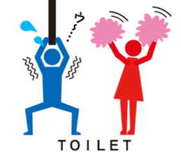 Toilet red and blue sticker #6256128