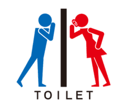 Toilet red and blue sticker #6256129