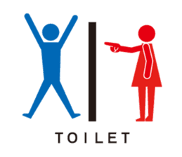 Toilet red and blue sticker #6256132