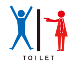 Toilet red and blue sticker #6256132
