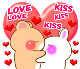 Rabbit and bear Love sticker2 sticker #6256336