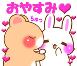 Rabbit and bear Love sticker2 sticker #6256341