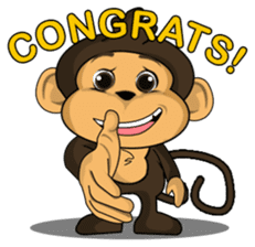Funny and cute monkey2 sticker #6257636