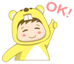 Boy wearing cute costume sticker #6258061