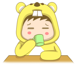 Boy wearing cute costume sticker #6258078