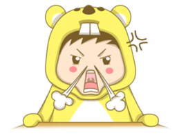 Boy wearing cute costume sticker #6258079