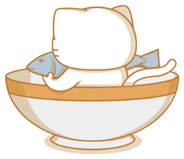 Cat in a bowl sticker #6258178