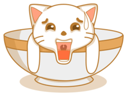 Cat in a bowl sticker #6258179