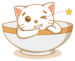 Cat in a bowl sticker #6258187
