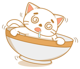 Cat in a bowl sticker #6258201
