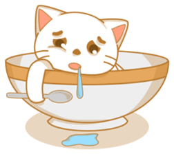 Cat in a bowl sticker #6258202