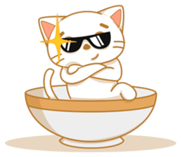 Cat in a bowl sticker #6258204