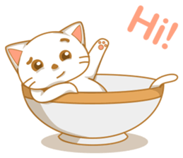 Cat in a bowl sticker #6258208