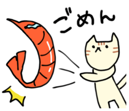 Cat throw the shrimp sticker #6260436