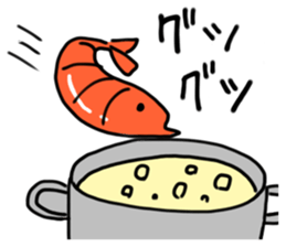 Cat throw the shrimp sticker #6260442