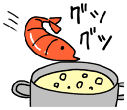 Cat throw the shrimp sticker #6260442