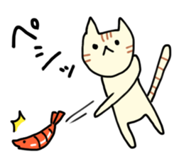 Cat throw the shrimp sticker #6260443