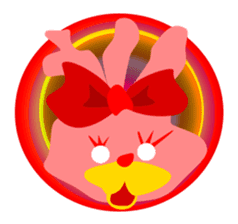 The 3-ear pink bun sticker #6260531