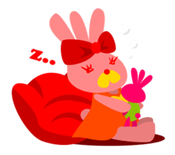 The 3-ear pink bun sticker #6260533