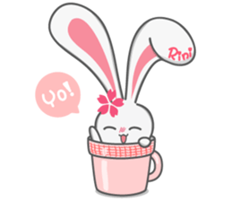 Rini Rabbit in a cup sticker #6260912
