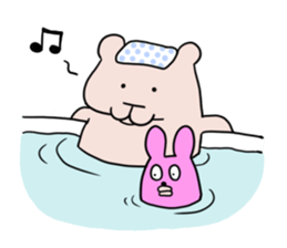 Bear and rabbit alien sticker #6261242
