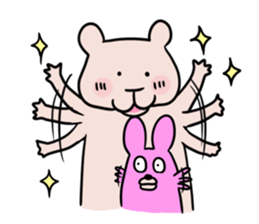 Bear and rabbit alien sticker #6261247