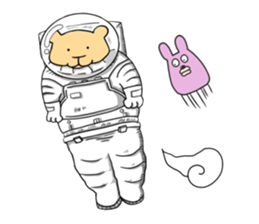 Bear and rabbit alien sticker #6261250